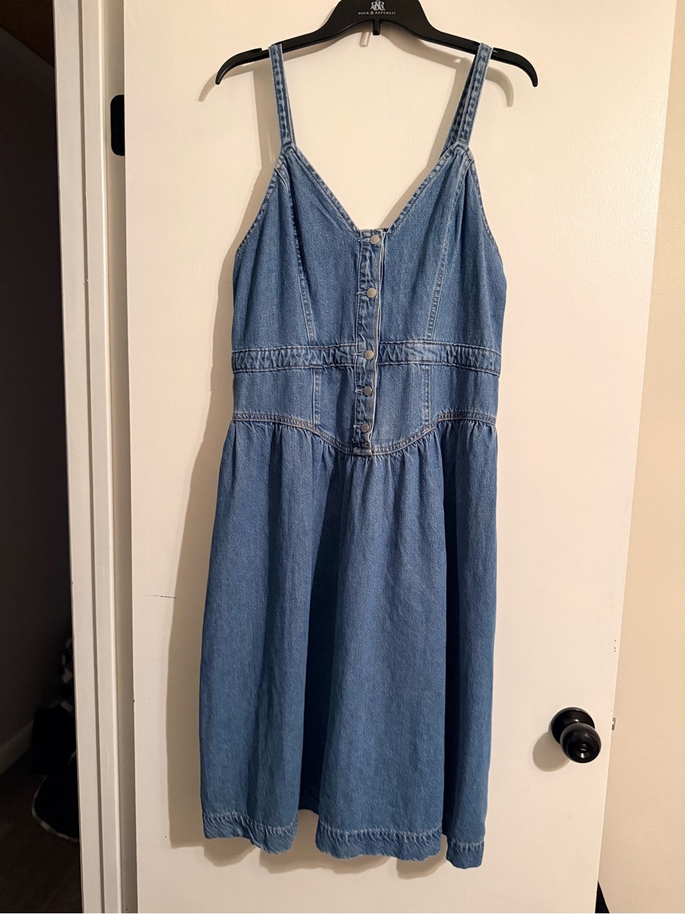 Denim Button-Front Sundress - Light Blue